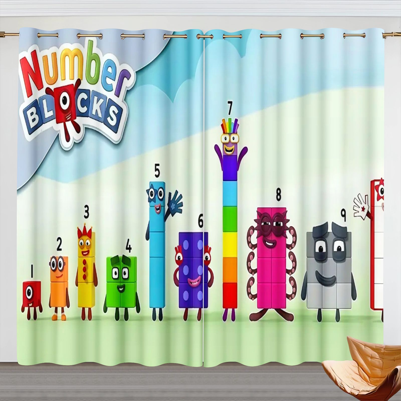 3D Printing Examples - Zasłony z motywem Numberblocks, zaciemniające zasłony