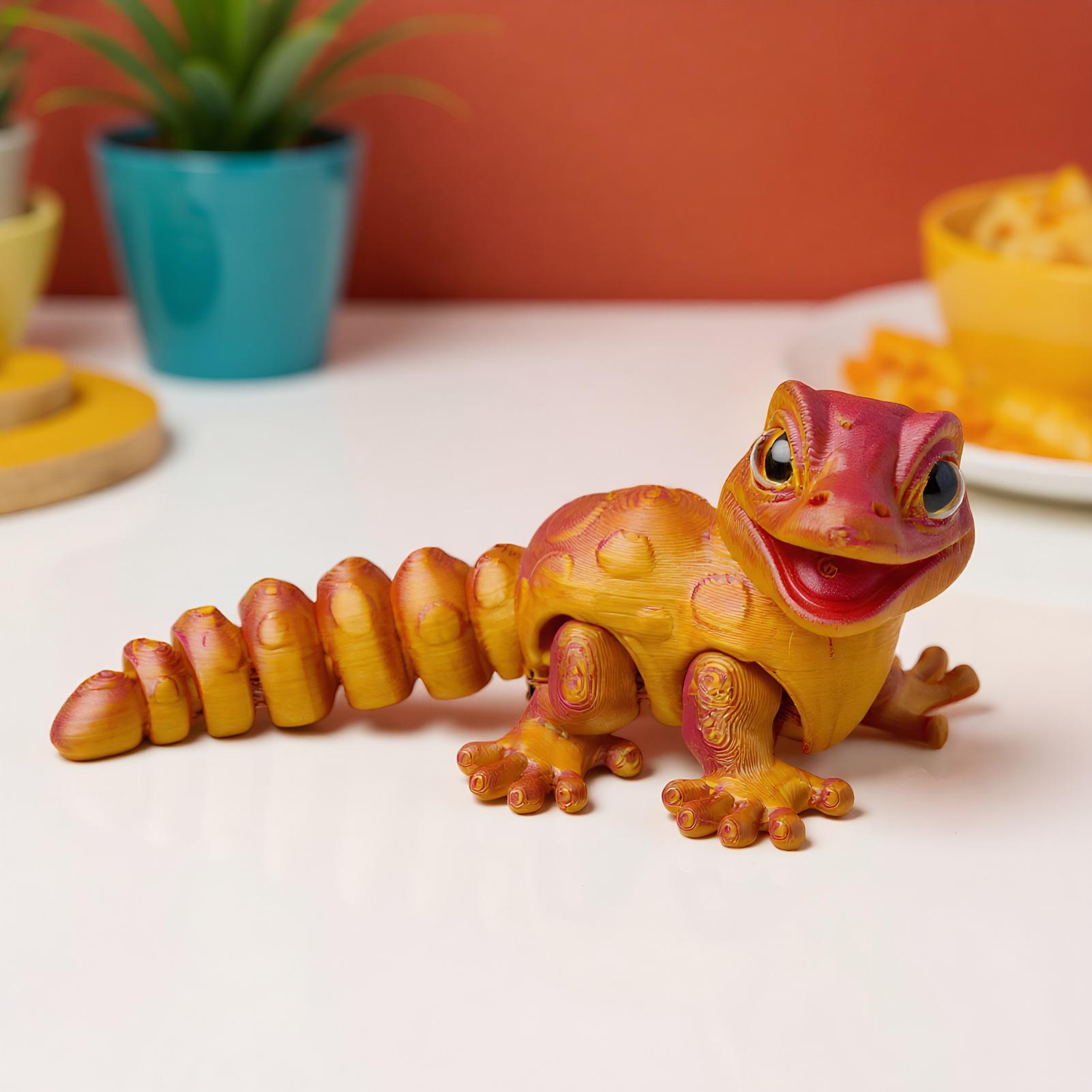 Figurka gekona drukowana w 3D, – 3D Printing Mockup recenzja i cena